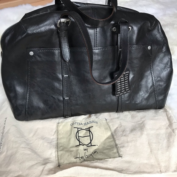 ❤️ HP❤️ Olivia Harris Black Leather Bag - Picture 2 of 8